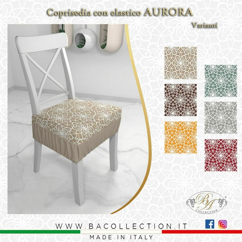 6 Cuscini Sedia Con Molla BA Collection Imbottiti 40x40 Aurora
